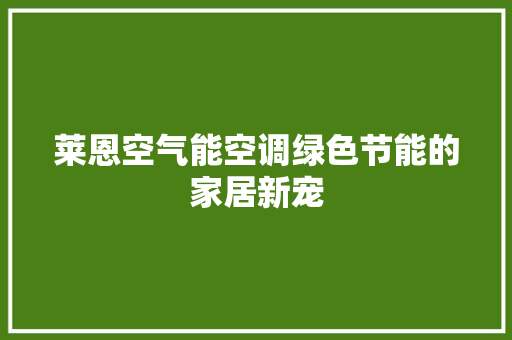 莱恩空气能空调绿色节能的家居新宠