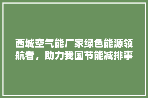 西城空气能厂家绿色能源领航者，助力我国节能减排事业