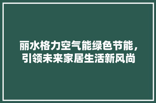 丽水格力空气能绿色节能，引领未来家居生活新风尚 综合便民