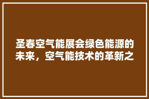 圣春空气能展会绿色能源的未来，空气能技术的革新之旅 综合便民