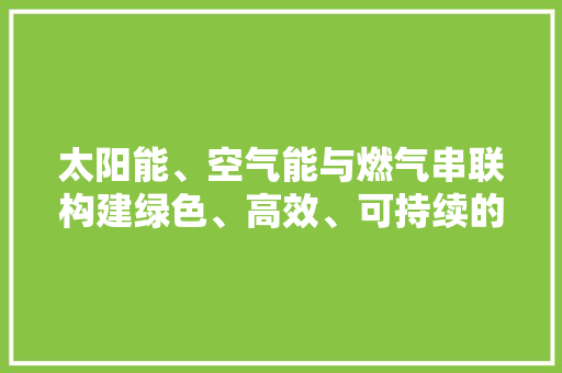太阳能、空气能与燃气串联构建绿色、高效、可持续的能源体系