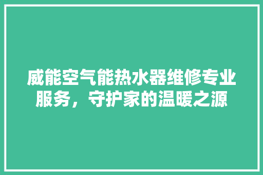 威能空气能热水器维修专业服务，守护家的温暖之源