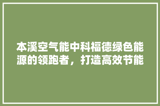 本溪空气能中科福德绿色能源的领跑者，打造高效节能新未来