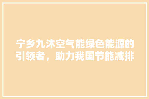 宁乡九沐空气能绿色能源的引领者，助力我国节能减排