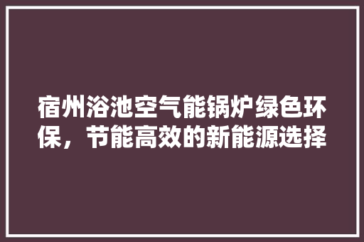 宿州浴池空气能锅炉绿色环保，节能高效的新能源选择 墙体维修