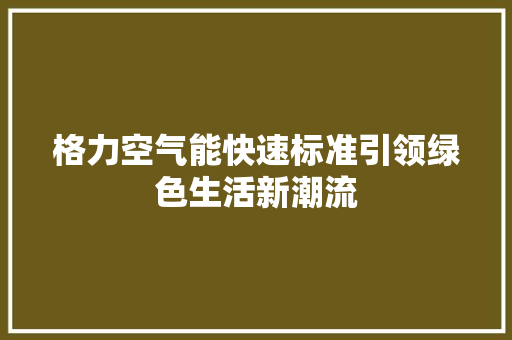 格力空气能快速标准引领绿色生活新潮流 墙体维修