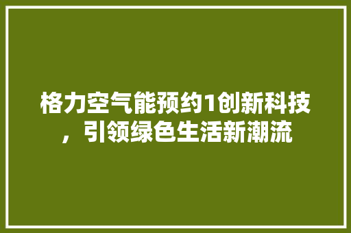 格力空气能预约1创新科技，引领绿色生活新潮流 墙体维修