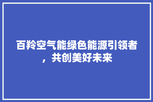 百羚空气能绿色能源引领者，共创美好未来
