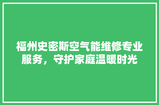 福州史密斯空气能维修专业服务，守护家庭温暖时光 综合便民