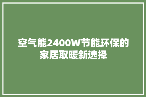 空气能2400W节能环保的家居取暖新选择