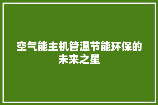 空气能主机管温节能环保的未来之星 综合便民