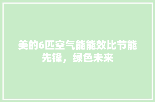 美的6匹空气能能效比节能先锋，绿色未来