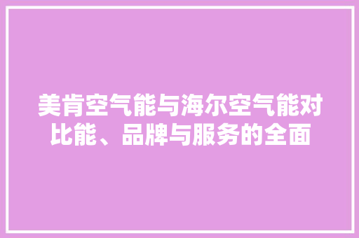 美肯空气能与海尔空气能对比能、品牌与服务的全面