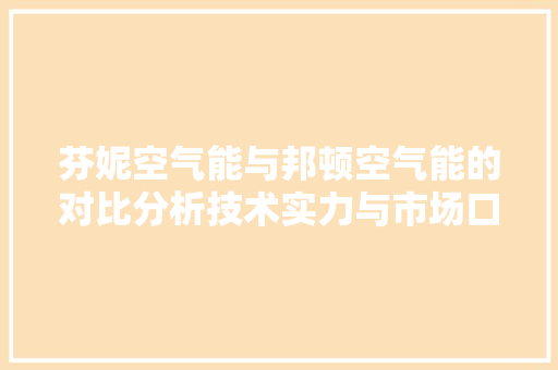 芬妮空气能与邦顿空气能的对比分析技术实力与市场口碑的较量