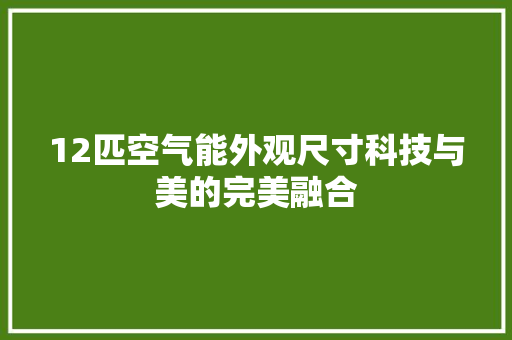 12匹空气能外观尺寸科技与美的完美融合