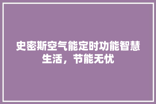 史密斯空气能定时功能智慧生活，节能无忧 家电维修
