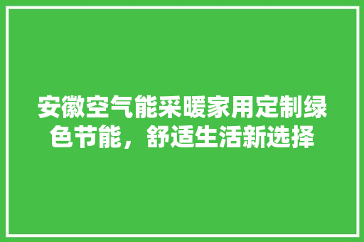 安徽空气能采暖家用定制绿色节能，舒适生活新选择 厨房维修