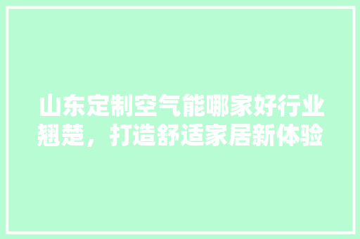 山东定制空气能哪家好行业翘楚，打造舒适家居新体验 综合便民