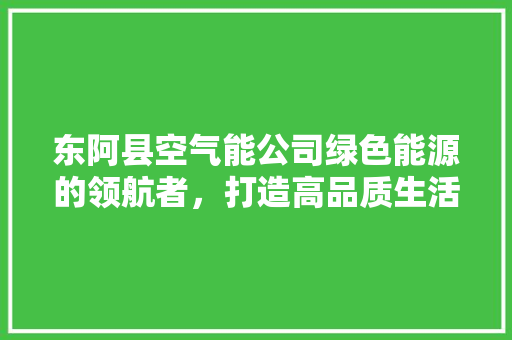 东阿县空气能公司绿色能源的领航者，打造高品质生活新篇章 家电维修
