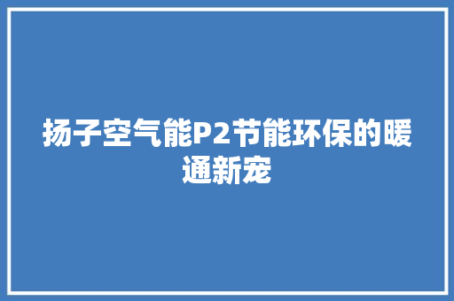 扬子空气能P2节能环保的暖通新宠 墙体维修