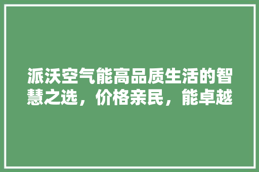 派沃空气能高品质生活的智慧之选，价格亲民，能卓越 综合便民