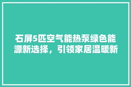 石屏5匹空气能热泵绿色能源新选择，引领家居温暖新风尚