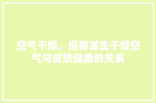 空气干燥，痘痘滋生干燥空气与皮肤健康的关系