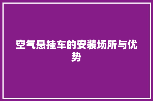 空气悬挂车的安装场所与优势