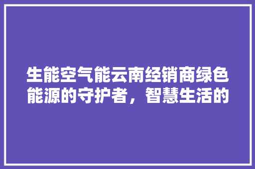 生能空气能云南经销商绿色能源的守护者，智慧生活的推动者