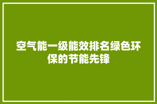 空气能一级能效排名绿色环保的节能先锋