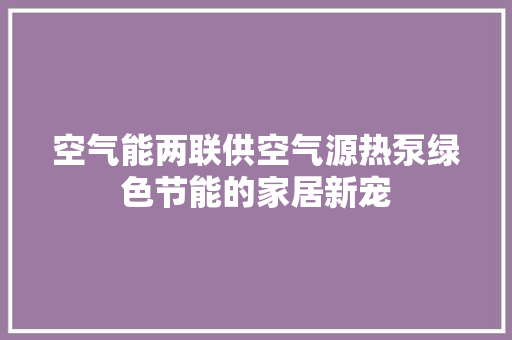 空气能两联供空气源热泵绿色节能的家居新宠