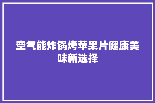 空气能炸锅烤苹果片健康美味新选择