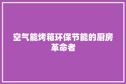 空气能烤箱环保节能的厨房革命者