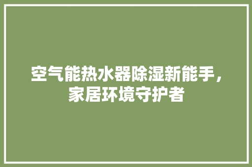 空气能热水器除湿新能手，家居环境守护者