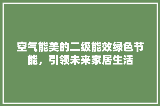 空气能美的二级能效绿色节能，引领未来家居生活