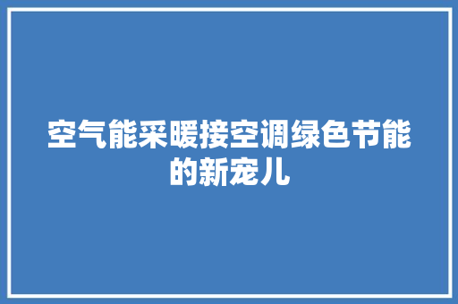 空气能采暖接空调绿色节能的新宠儿