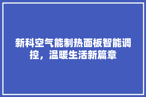 新科空气能制热面板智能调控，温暖生活新篇章 综合便民