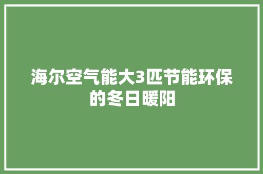 海尔空气能大3匹节能环保的冬日暖阳 墙体维修
