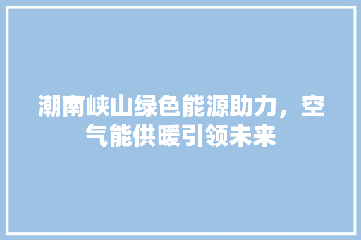 潮南峡山绿色能源助力，空气能供暖引领未来 墙体维修