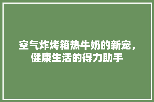 空气炸烤箱热牛奶的新宠，健康生活的得力助手