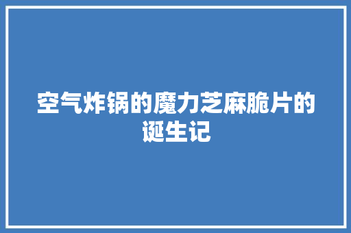 空气炸锅的魔力芝麻脆片的诞生记