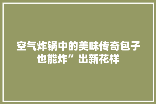 空气炸锅中的美味传奇包子也能炸”出新花样 厨房维修