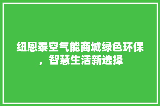 纽恩泰空气能商城绿色环保，智慧生活新选择