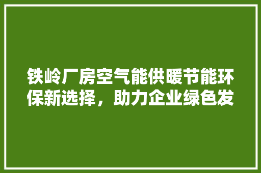 铁岭厂房空气能供暖节能环保新选择，助力企业绿色发展