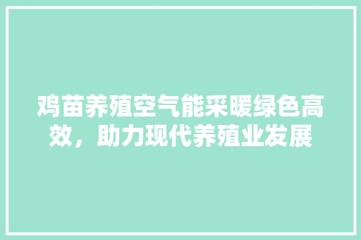 鸡苗养殖空气能采暖绿色高效，助力现代养殖业发展