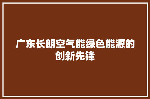 广东长朗空气能绿色能源的创新先锋 家电维修