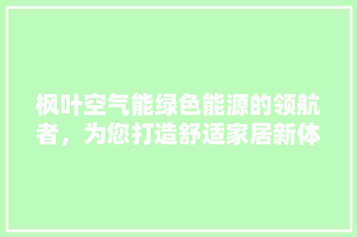 枫叶空气能绿色能源的领航者，为您打造舒适家居新体验 家电维修