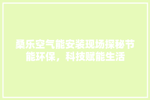 桑乐空气能安装现场探秘节能环保，科技赋能生活