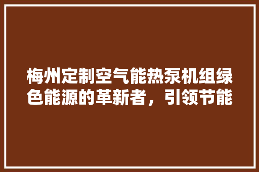 梅州定制空气能热泵机组绿色能源的革新者，引领节能环保新潮流
