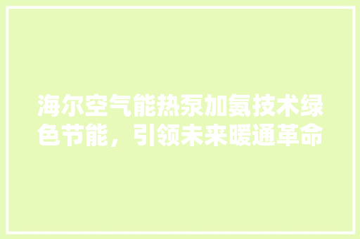 海尔空气能热泵加氨技术绿色节能，引领未来暖通革命 墙体维修